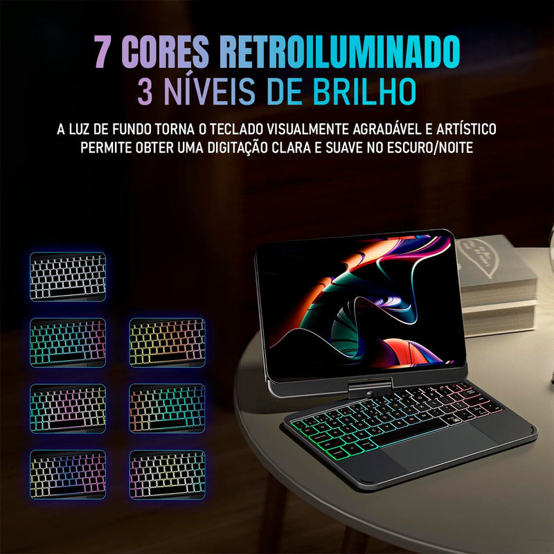 Teclado Doqo Magic Para iPad Mini 6 E 7 - Prata