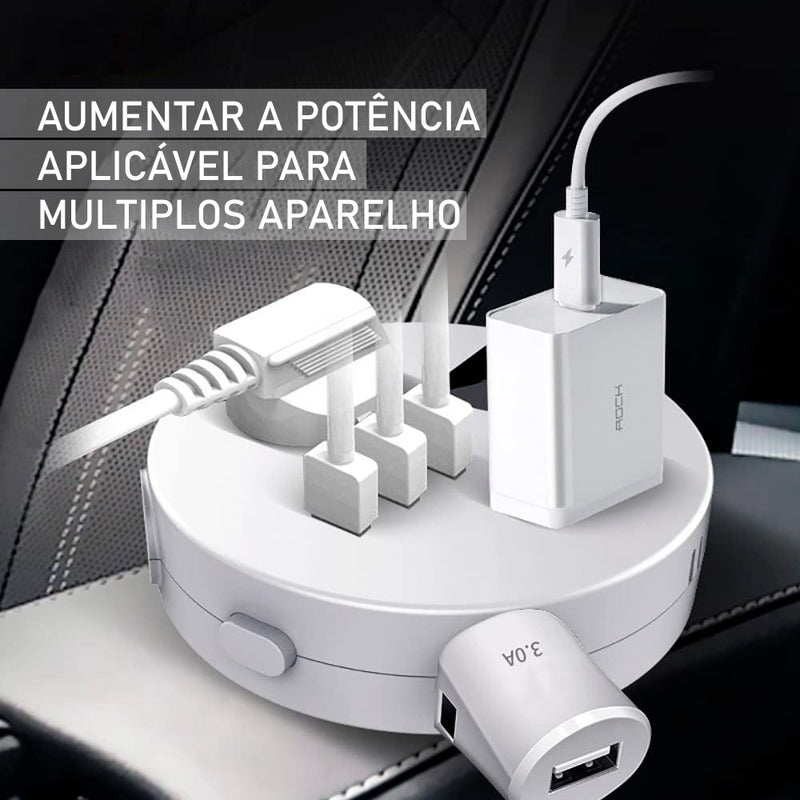 Inversor Carro 12v Acendedor P/ Tomada 220v Conversor +3 Usb