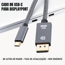 Adaptador Dorn USB-C para DisplayPort 8K - Cabo 2 Metros, Blindado e Conectores Banhados a Ouro