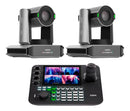 Kit 2x Câmeras Robóticas Ptz 4k 60fps 30x Dorn Hdmi Usb Rj45 NdiHX3 POE + Controladora PTZ Multiview + 2x Suportes de Parede