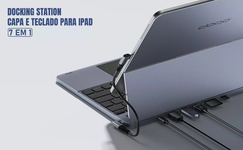 Teclado Doqo Hub Magic Touchpad Para iPad Pro 11 E Air