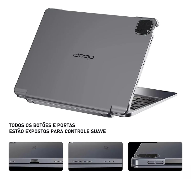 Teclado Doqo Aluminium Magic Para iPad Pro 11 E Air