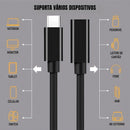 Cabo Extensor USB-C 3 Dorn - 10Gbps, Carregamento 100W e Vídeo 4K@60Hz
