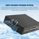 Switch Poe Dorn Gigabit 8+2  30w Por Porta Para Cftv E Rede
