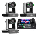 Kit Câmera Robótica PTZ 4K 60FPS Dorn NDI HX POE 20x 30x + Controladora Multiview e Suporte