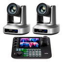 Kit Câmera Robótica PTZ 4K 60FPS Dorn NDI HX POE 20x 30x + Controladora Multiview e Suporte