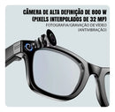 Óculos Inteligentes Dorn com IA - Câmera 32MP, Som Estéreo HD e IP65  - Lente Espelhada