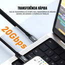 Cabo USB-C 3.2 100W 20Gbps 8K 2 Metros Dorn Tipo C