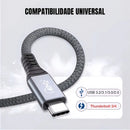 Cabo Extensor Dorn Thunderbolt 4 / USB 4 - 40 Gbps, Carregamento 240W e Suporte a Vídeo 8K