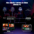 Kit Câmera Robótica Ptz 4k 60fps 20x Dorn Hdmi Usb Rj45 NdiHX2 POE + Controladora PTZ Multiview + Suporte de Parede