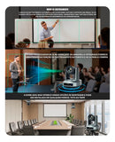 Kit 4x Câmeras Robóticas Ptz 4k 60fps 20x Dorn Hdmi Usb Rj45 NdiHX3 POE + Controladora PTZ Multiview + 4x Suportes de Parede