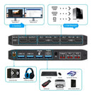 Switch KVM HDMI Dual Monitor 2x2 4K 60Hz 4x USB 3.0