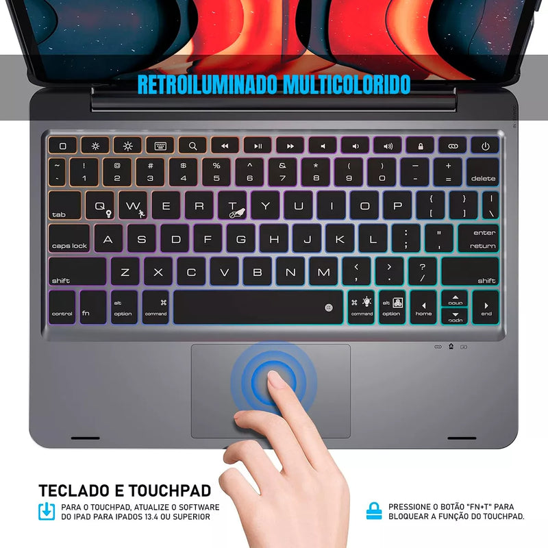 Teclado Doqo Aluminium Magic Para iPad Pro 11 E Air