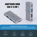 Hub Adaptador 5 Em 1 USB-C HDMI 4K PD 100W Para iPad MacBook