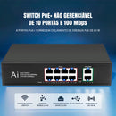 Switch Poe Dorn Gigabit 8+2  30w Por Porta Para Cftv E Rede