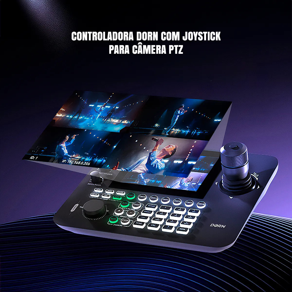 Mesa Controladora Dorn PTZIP-N Joystick 4d Multiview 4 Telas