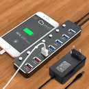 Hub 7 Portas USB 3.0 Suporte Notebook Chave Individual PD