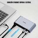 Docking Station Dorn DisplayLink 12 em 1 - 2x HDMI, Gigabit Ethernet, 4x USB 3.0 e PD 45W