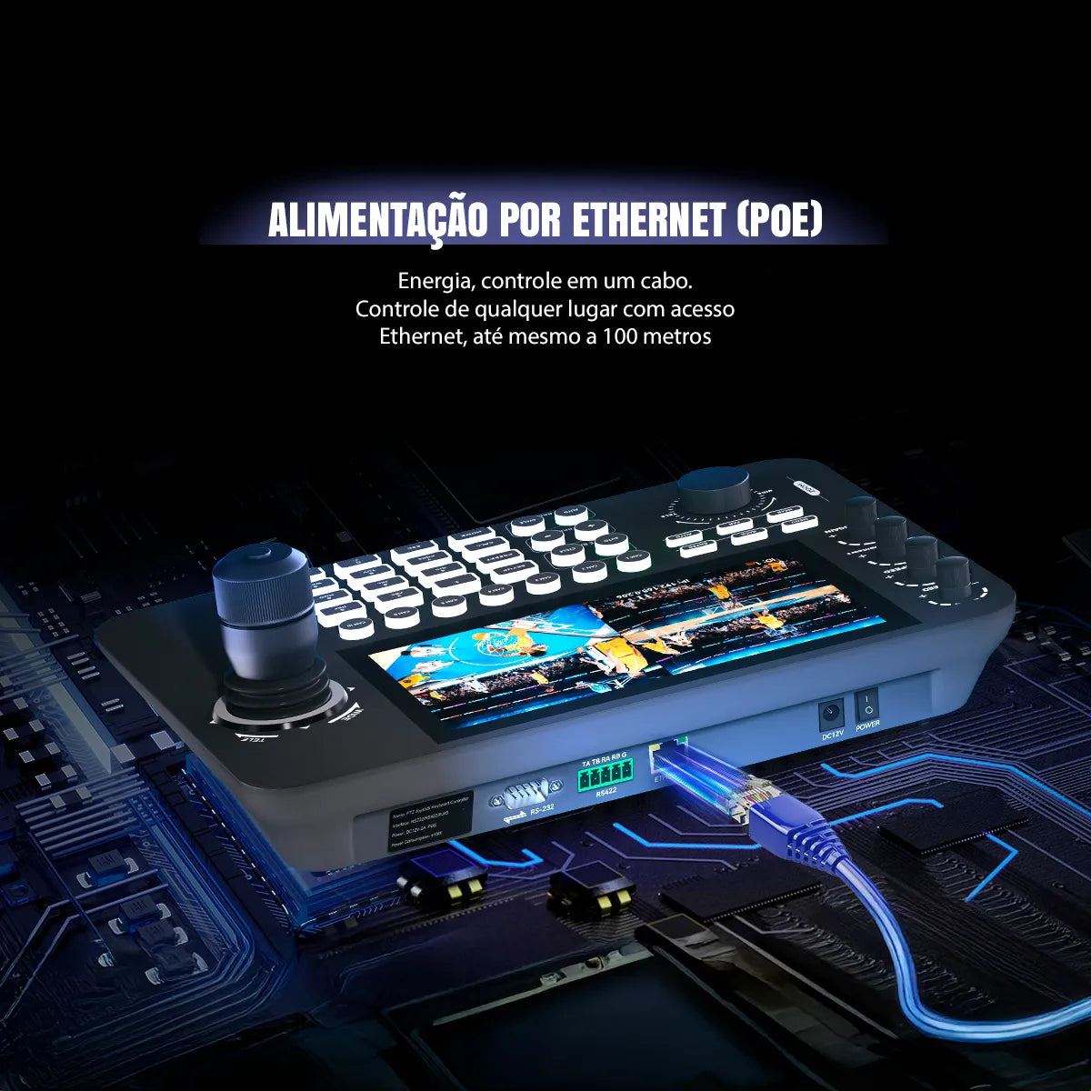 Mesa Controladora Dorn PTZIP-N Joystick 4d Multiview 4 Telas