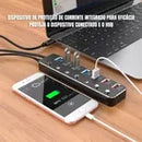 Hub USB 3.0 7 em 1 Dorn - Dock Station com Interruptores Individuais e Carregamento Rápido