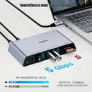 Docking Station Dorn DisplayLink 12 em 1 - 2x HDMI, Gigabit Ethernet, 4x USB 3.0 e PD 45W