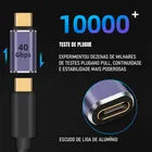 Adaptador Extensor Dorn USB-C 40 Gbps - Macho para Fêmea, 100W e Vídeo 8K