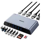 Docking Station Dorn DisplayLink 12 em 1 - 2x HDMI, Gigabit Ethernet, 4x USB 3.0 e PD 45W