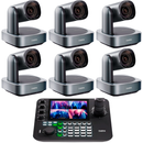 Kit Câmera Robótica PTZ 4K Dorn NDI HX2 POE 12x 20x 30x + Controladora Multiview e Suporte