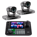 Kit 2 Câmeras Robóticas Ptz 4k 30x IA Dorn Hdmi Usb SDI NdiHX2 POE + Controladora PTZ Multiview + 2 Suportes de Parede