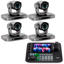 Kit Câmera Robótica PTZ 4K Dorn NDI HX2 POE 12x 20x 30x + Controladora Multiview e Suporte
