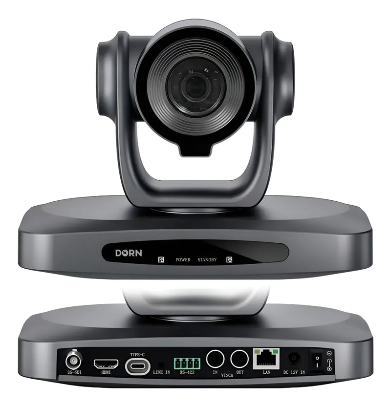 Kit 3 Câmeras Robóticas Ptz 4k 20x e 30x IA Dorn Hdmi Usb SDI NdiHX2 POE + Controladora PTZ Multiview + 3 Suportes de Parede